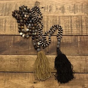 Long Beaded Tassel Necklaces